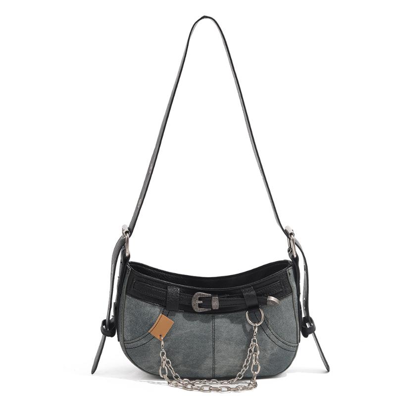 

Винтажные джинсовые сумки через плечо, холщовые лоскутные сумки в стиле Y2K, женские сумки под мышками, синие сумки-хобо, сумки через плечо для женщин, женские сумки на цепочке