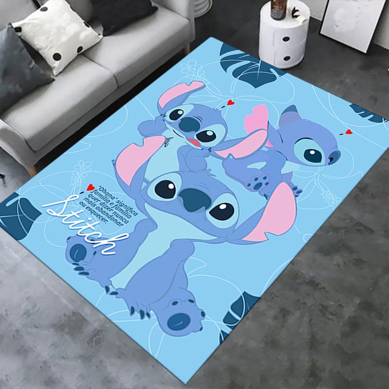 Office Rug Stitch, Lilo theme 3D Printed Anti-Slip Rug-Machine Washable for Living Room