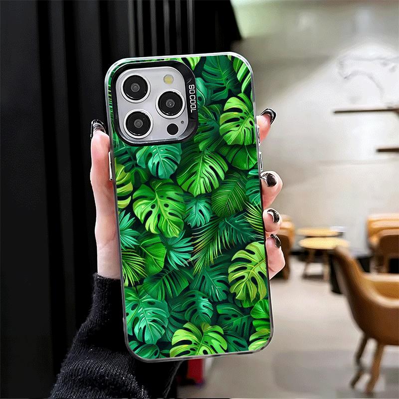 Summer Plants Green Leaf Soft Phone Case for iPhone 15 16 17 Pro Max 17Air 16E 14 Plus 13 12 Mini Shockproof Cover Back Shell