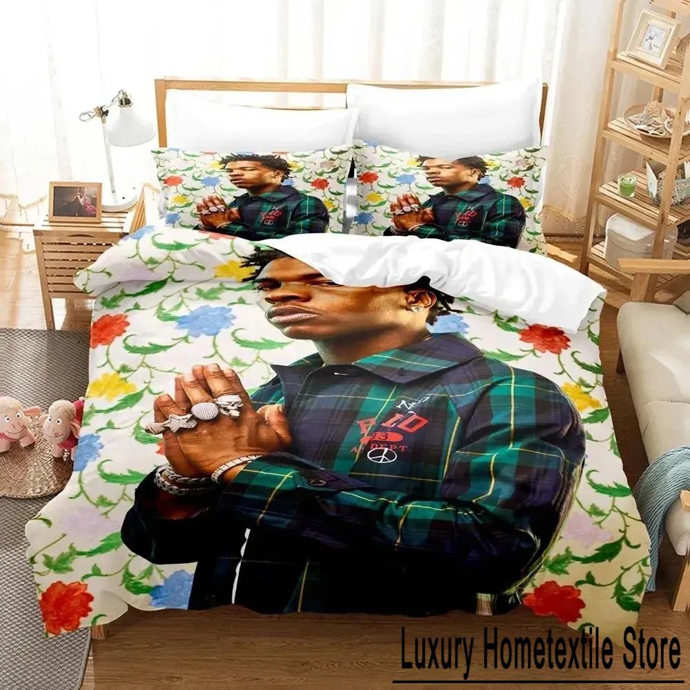 Rapper lil baby Bettwäscheset Jungen Mädchen Einzelbett Queen-Size Bettbezug Kissenbezug Bett Jungen Erwachsene Mode Heimtextilien