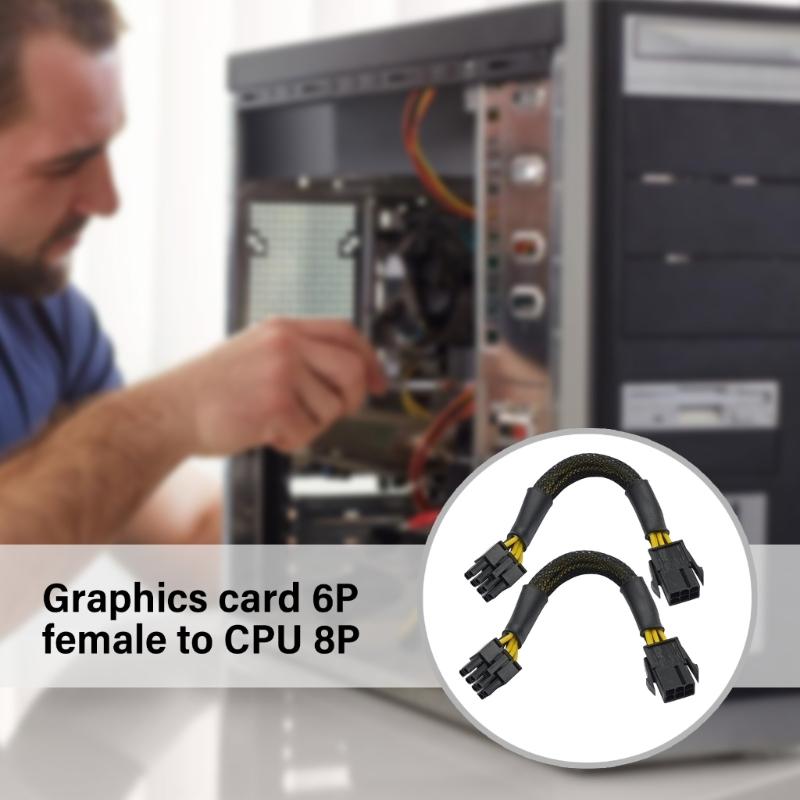 CPU 6Pin To 8Pin Power Supply Line Graphics Video Card Extender Cable Power Cable for Graphics Card Chassis Accessories