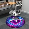 1pc Neon Heart Office Round Rug, Carpet for Office, Gaming, Lightweight Round Floor Mat yy260208004