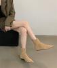 2025 New Flat-bottomed Suede Single Boots Pointed Fashion Boots Simple and Comfortable Short Boots Women's Fashion Versatile Thin Boots
