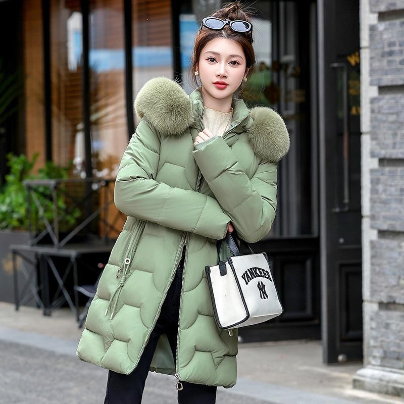 Slim-fit padded jacket, new jacket, women's winter padded jacket, medium and long padded jacket, thickened padded jacket.
