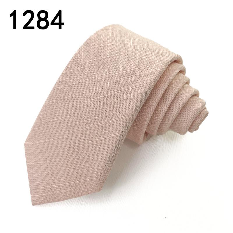 Men'S Plain Cotton Jacquard Tie, Simple Temperament Business Dress Hand-Made British Tie