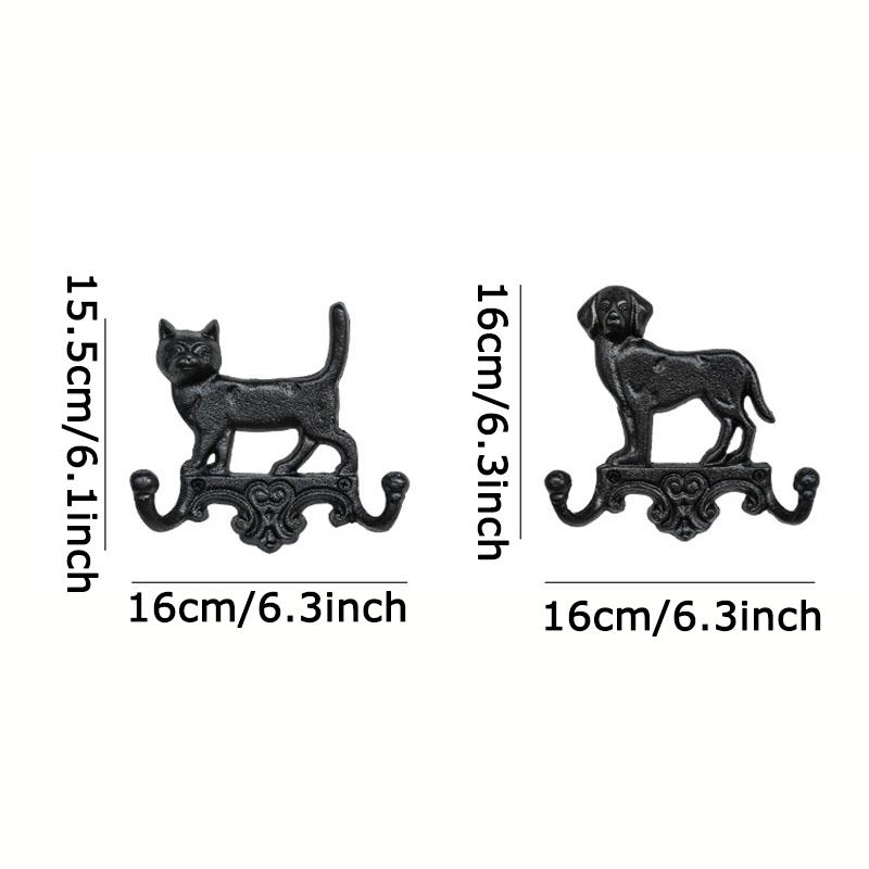 WTEMPO Simple Retro Cat/dog-shaped Hooks Creative Outdoor Courtyard Garden Wall Decoration Home Key Hooks Wall Hangings