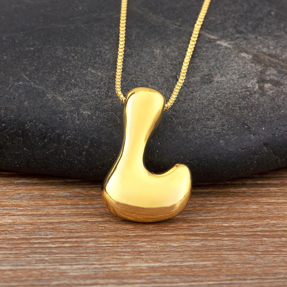Nidin High Quality Creative Trend A-Z Letters Charm Pendant Necklace For Female Male Name Initials Alphabet Jewelry Accessories