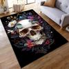 Skull and Floral Pattern Carpet with Dark Elegant Design and Colors Suitable for use as an anti-slip for living room bedroom sofas
