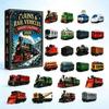Miniature Locomotive Models 24-Day Train Advent Calendar Countdown Box with Mini Vehicle Collectible Model Railway Accessories Figures 2D