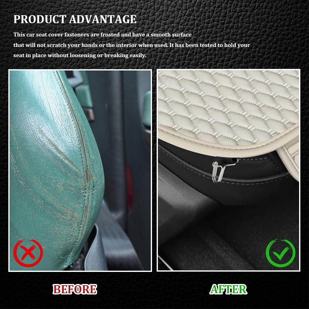 10PCS Car Seat Cover Hooks, Car Seat Cover Clips, Metal Car Seat Cushion Fixing Hooks, Universal Car Seat Installation Hooks Auto Interior