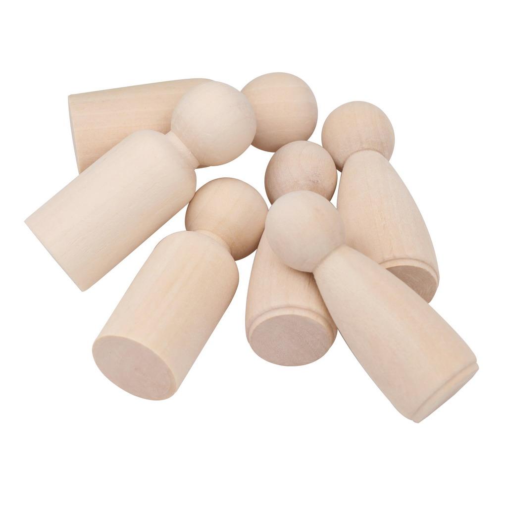 20 Pack Wooden Peg Doll Bodies Unfinished Plain Blank Decorative DIY- - Give Children The Holiday