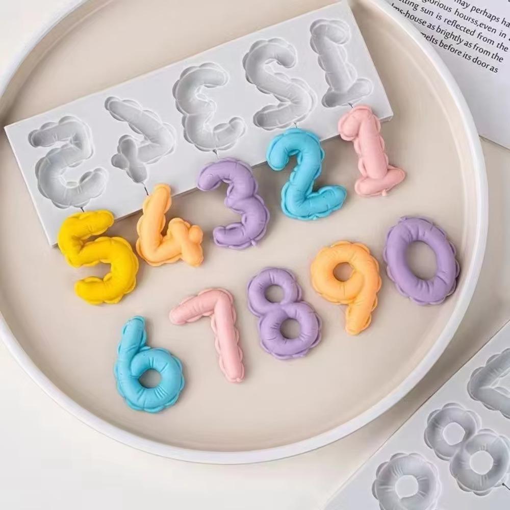 2PCS Non-stick Number Lollipop Silicone Mold Handmade Sugarcraft Mold Chocolate Mold  Wax