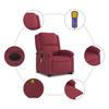 Vidaxl Lift-Up Massage Chair, Electric, Reclining, Red