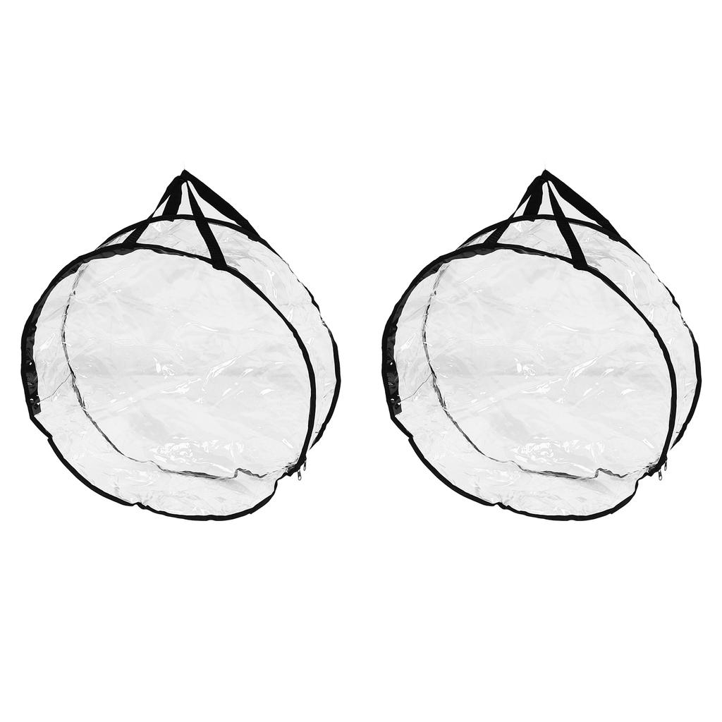 Wreath Storage Container Transparent Round Storage Bag Black Edge PVC Heavy Duty Storage Bag2PCS