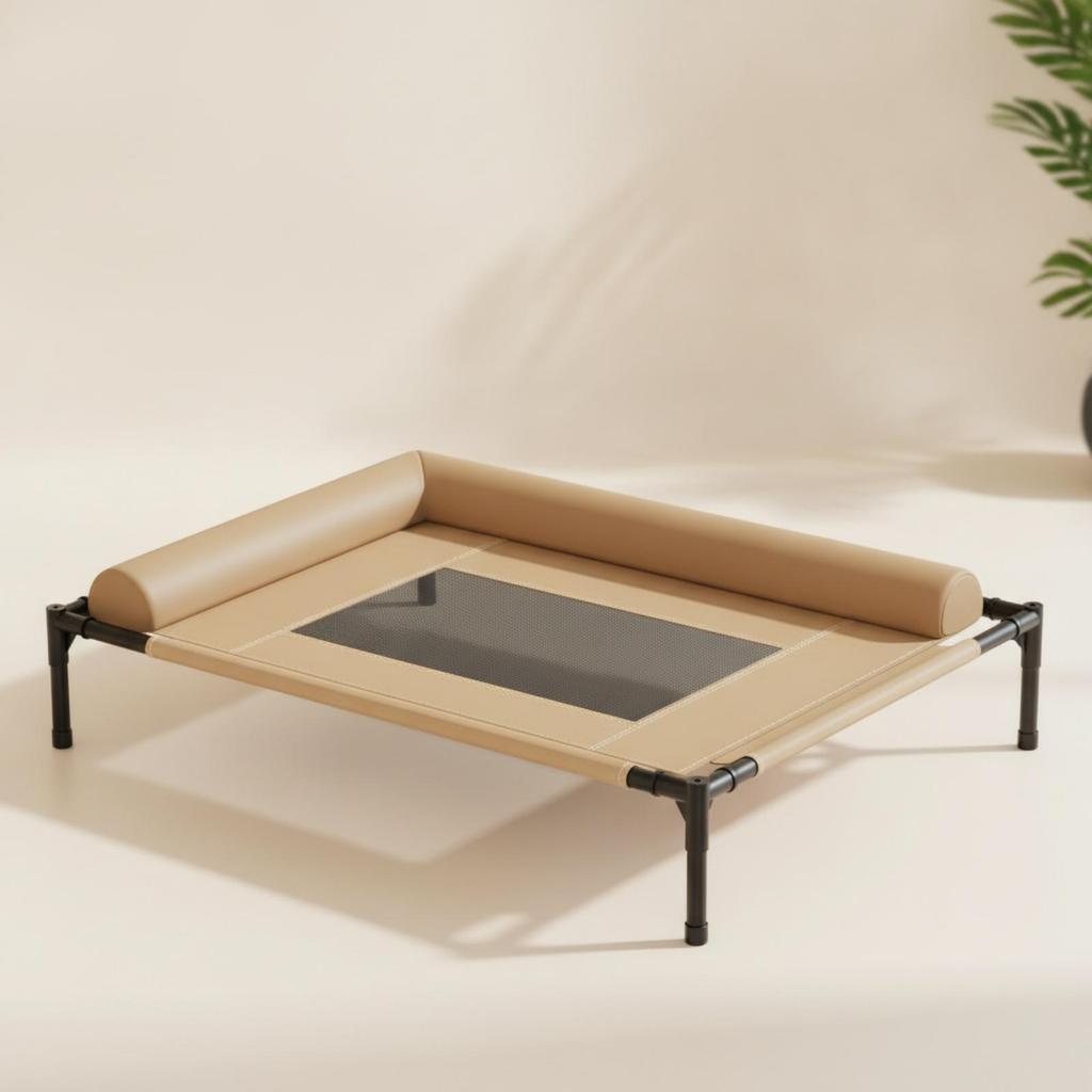 Elevated Resting Bed Framed Mesh Pet Cushion Raised Lounger Sleeping Area for