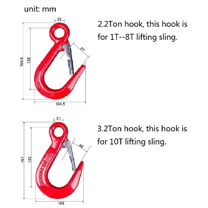 1T-3Ton 1-3M 1-leg Towing Hook Parts Complete Set of Assembly Towing Rope Auto Boat Tralier Sling Rope