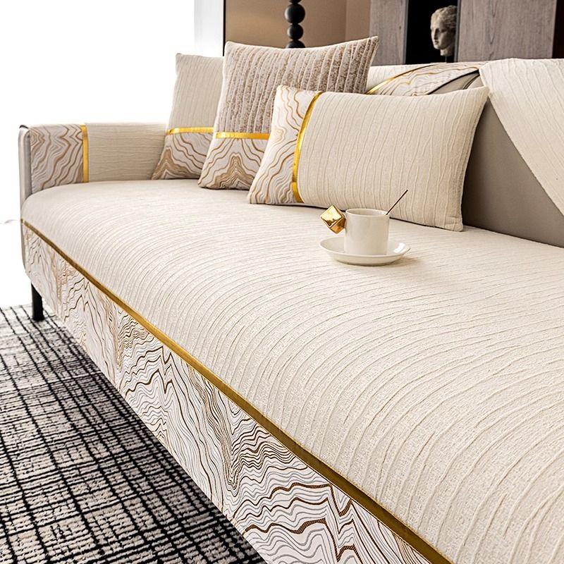1pc Chenille Sofa Cover, European Luxury Style Sofa Slipcover, Sofa Cushion Protective Cover, Suitable for Bedroom, Office, Living Room, Home Decor