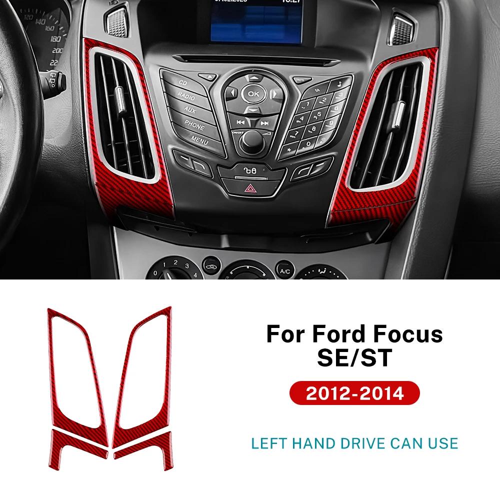 For Ford Focus SE ST MK3 2012 2013 2014 Real Soft Carbon Fiber Trim Sticker LHD Car Central Control Air Outlet Frame Accessories
