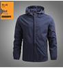 Giacca con Cappuccio da Uomo Taglie Forti Stile Coreano - Colore Unito, Manica Lunga, Collo a Revers, Nuovo Capospalla Primaverile