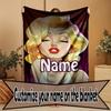 Custom Name Personalized Marilyn Monroe Print Blanket, Home Decor, Bedroom, Sofa, Camping, Couch, Gifts for Birthday Christmas