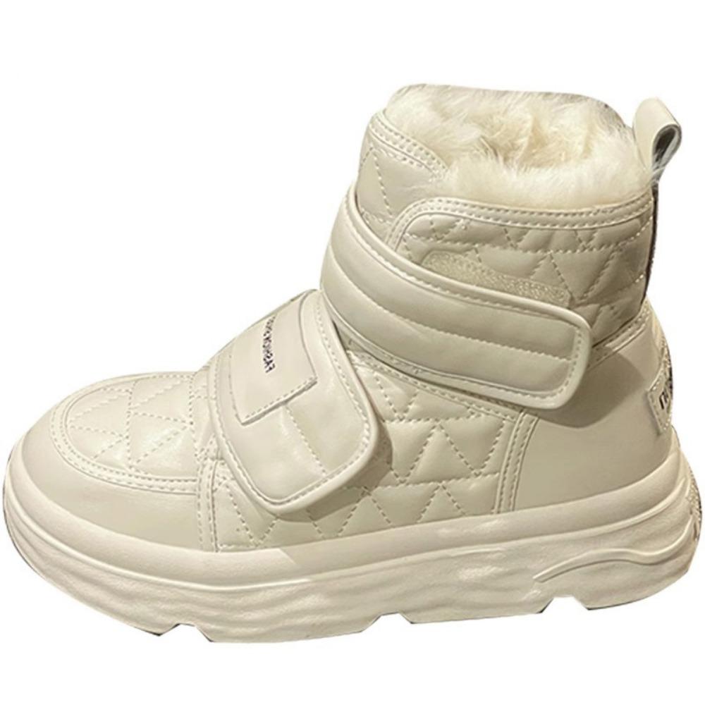 Женские зимние плюшевые водонепроницаемые нескользящие толстые зимние ботинки 39 бежевый — фото 5