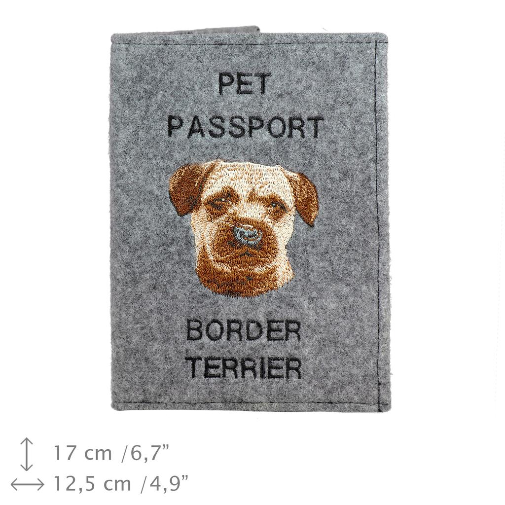 Border Terrier - Hundepasshülle, Dokumentenhülle, Geschenk für Reisende von der Marke Art-Dog