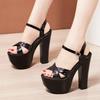 Summer Sexy Women High Heels Sandals 15cm Ultra-High Heel Banquet Shoes Party Pumps Shoes Women Platform Sandals Open Toe 32-43