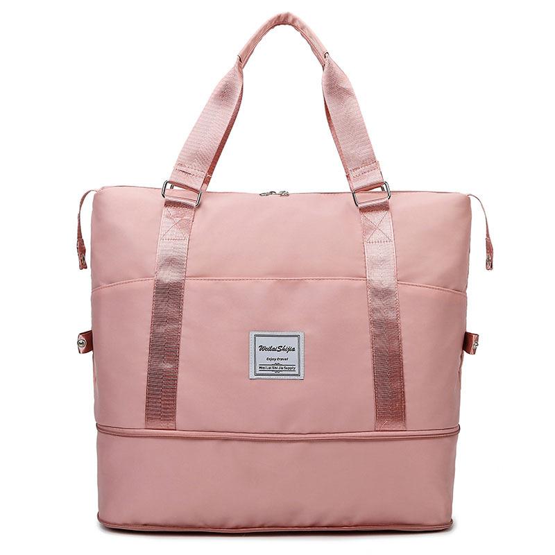 Erweiterbare faltbare Reisetasche Großer Stauraum Gepäck für Kurzstrecken Trennung von Nass und Trocken Yoga Fitness Tasche Damen