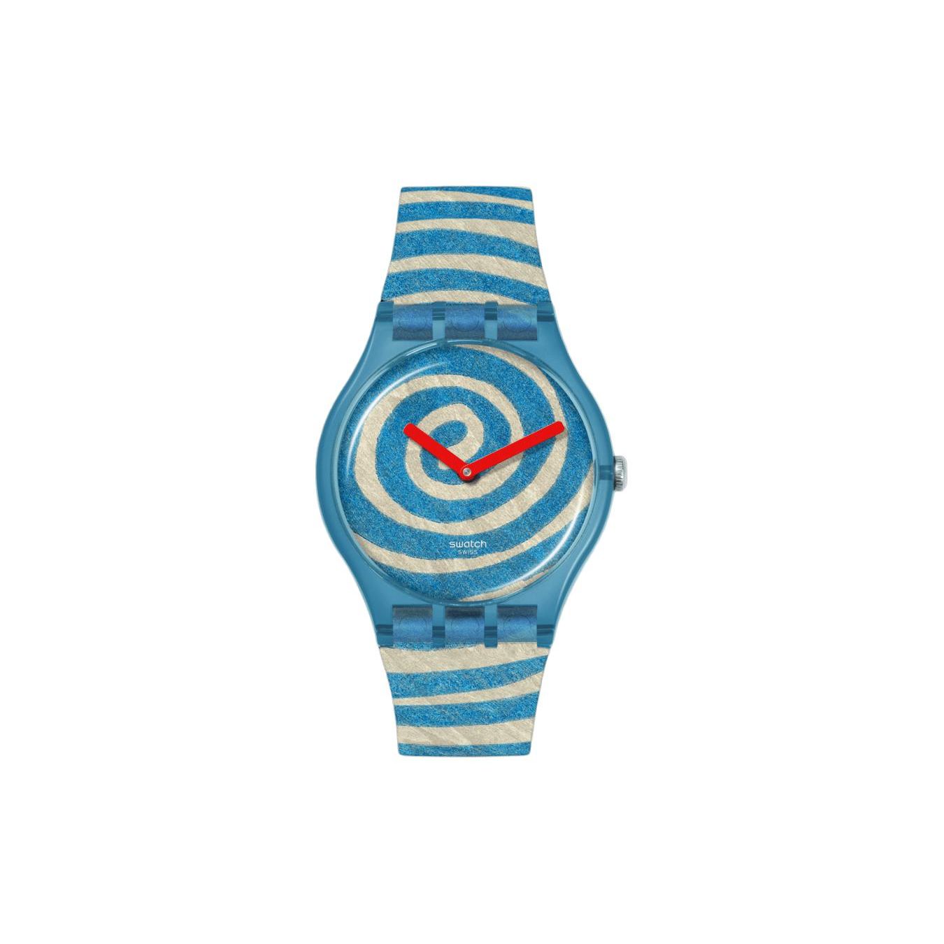 

Swatch Quartz Movement 30 Meters Water Resistant Watch 41 Mm Blue Dial Plastic Case Silicone Strap Unisex watches SUOZ364 Blue Dial