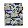 Kyosuke Made In Japan Drawstring Bag Pouch Fujiyama Approx. 24.5×19cm Cotton with Wooden Bead Medium