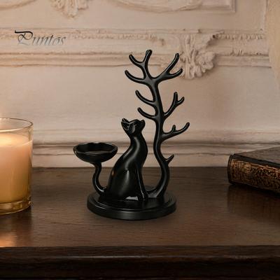 Necklace Display Rack Cute Cat Tree Branch Jewelry Organizer, 3D Printed Earring Bracelet Hair Gifts for Lovers Tie Storage Holder, Decorative Trinket