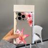 Pink flowers Pattern Clear Phone Case for iPhone 17 Pro Max 16 15 Pro 14 13 12 11 XR 17Air 16 Plus Silicone Cover