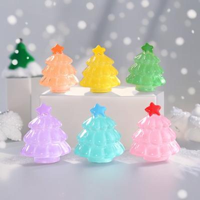 Luminous Tree Christmas Ornament Plants Micro Landscape Figure Glowing Miniature Statue Potted Garden Accessories