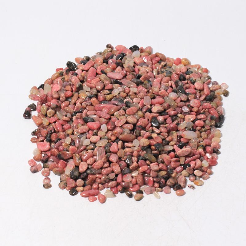 Hot Sales Crystal Chips Natural Crystal Healing Stones Rhodonite Tumble Gravels for Fengshui Decoration 5-7mm