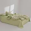 Fresh Green Plaid Quilt Cover Or Bedding Set Soft Skin-Friendly Duvet Covers Comfortable Durable Machine Washable Blanket Cover