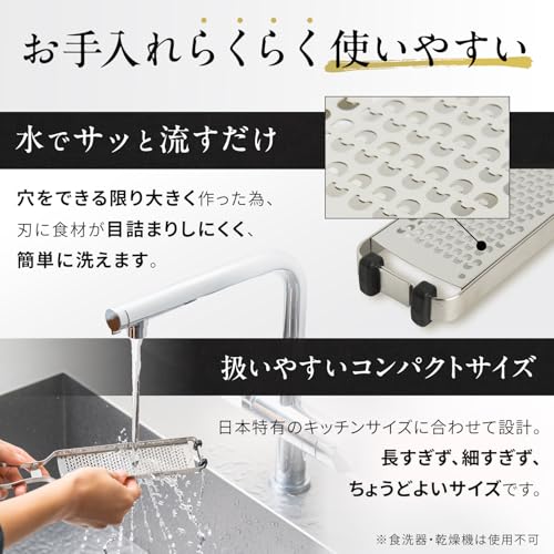 Iidaya Ever Oroshi Pro (Made in Japan/Compact/Stainless Steel) Zester Grater for Thin Slicing (Cheese/Ginger/Lemon/Garlic) Professional Stick Grater