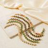 Light Luxury Colorful Zircon Flower Charm Trendy 18K Gold Plated & Rhodium Plated Women's 17cm Rainbow Tennis Bracelet