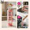 1000 Ml Glass Water Bottle With Silicone Case (Black)
