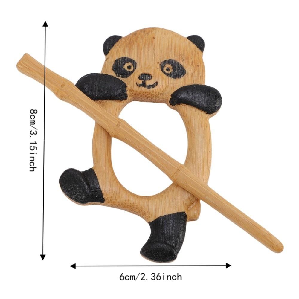 2pcs Carved Style Wooden Pin Handmade Shawl Pin Vintage Wooden Brooch For Cardigan