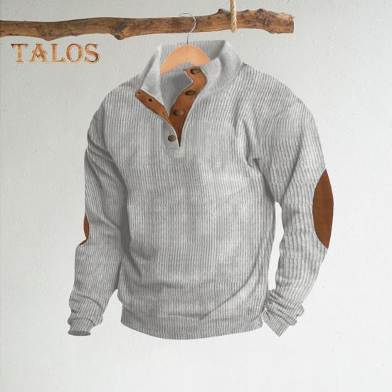 Spring Autumn Men Top Colorblock Patchwork Retro Style Half-open Stand Collar Sweatshirt Plus Size Loose Long Sleeves Top Daily Life Office Outdoor