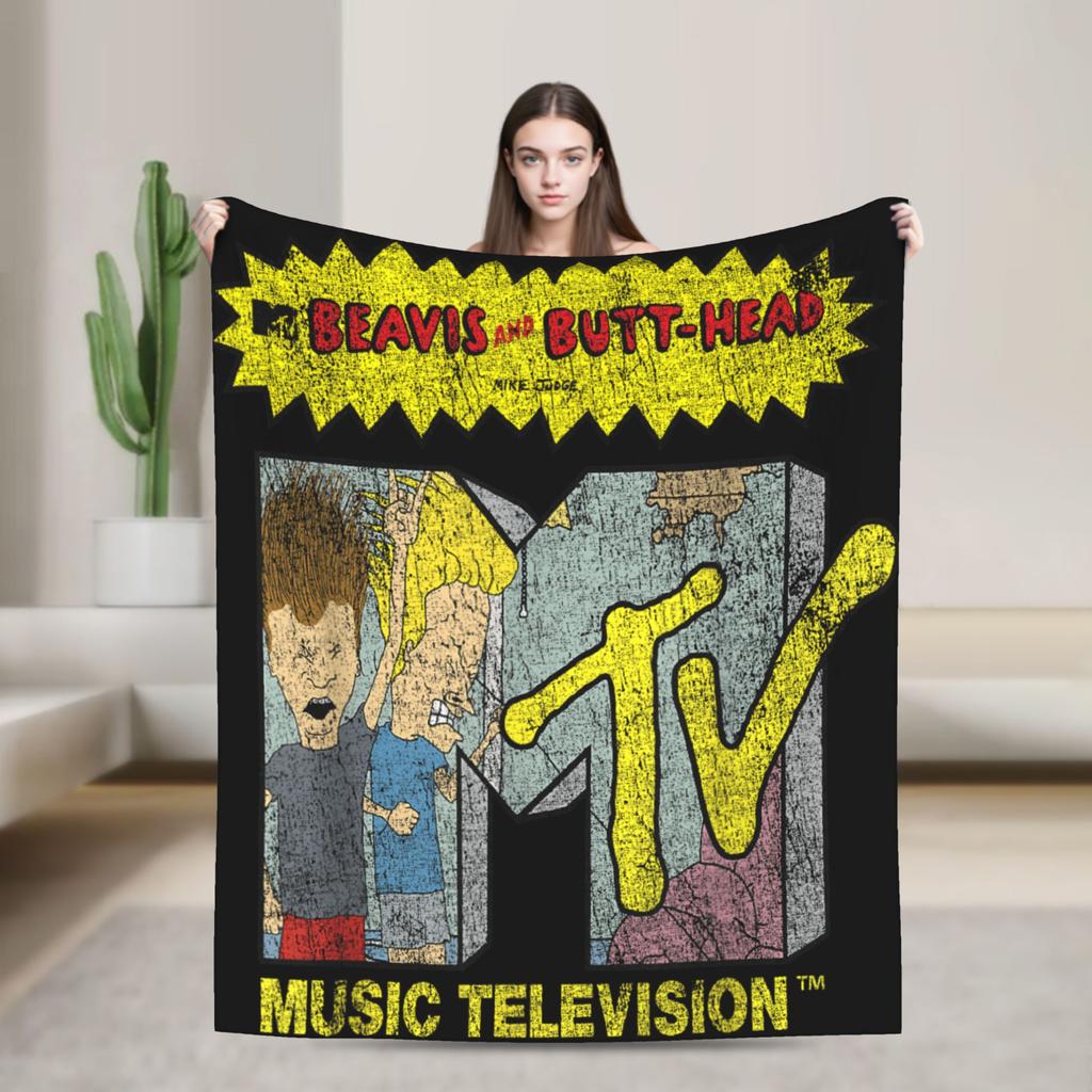 Beavis a Butt-Head Smějící se deka Pikniková flanelová přehozová deka Pro domácí dekoraci Teplý design Kvalitní přehoz Nápad na dárek