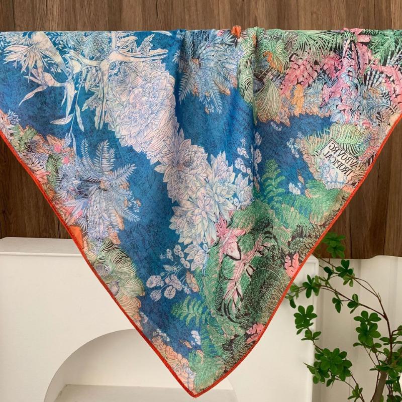 Square scarf new neck scarf scarf small shawl travel bag headscarf versatile cashew flower silk scarf