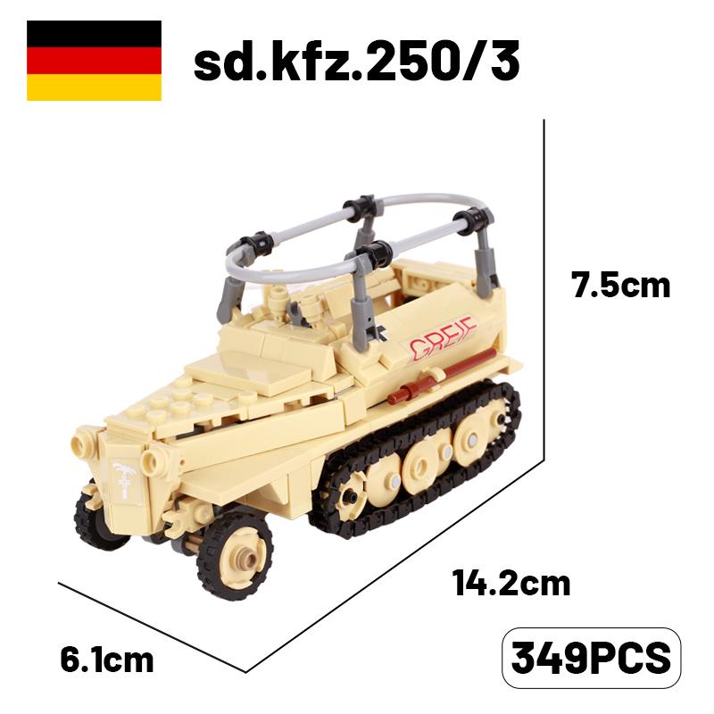 

Военные танки-цистерны Второй мировой войны Серия строительных блоков Немецкие Британские Фигурки солдат Армейская техника Пушка Оружие Кирпичики Игрушка