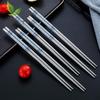 5/10/15/20Pairs Stainless Steel Porcelain Print Chopsticks Non-slip Chinese Chopstick For Cooking Eating Easy To Clean