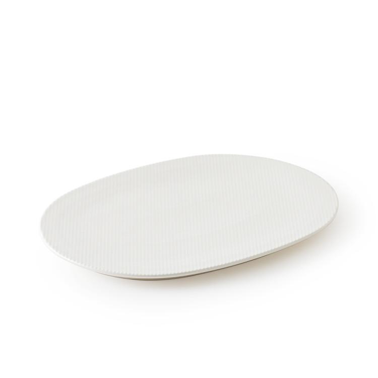 Tackaon Einzigartiger Täglicher Ovaler Kamm Platte Nr. 4 [4 Farben] Großer Teller Brunch Dessert Hübsches Anrichten Oval Ovales Geschirrset