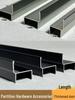 Aluminum Alloy Toilet Partition Door Edge Stop Strip Hardware - Thickened H-profile Card Slot