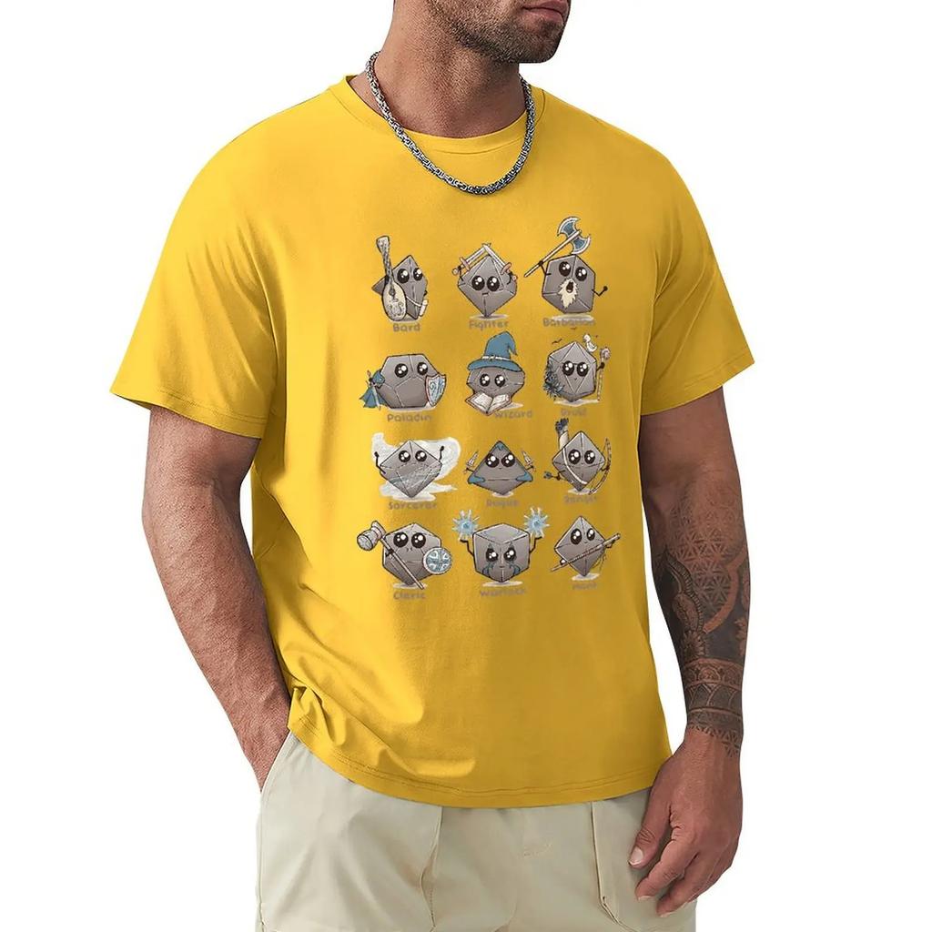 Kawaii DnD Classes T Shirt Harajuku Short Sleeve T-shirt 100% Cotton Graphics Tshirt Tops