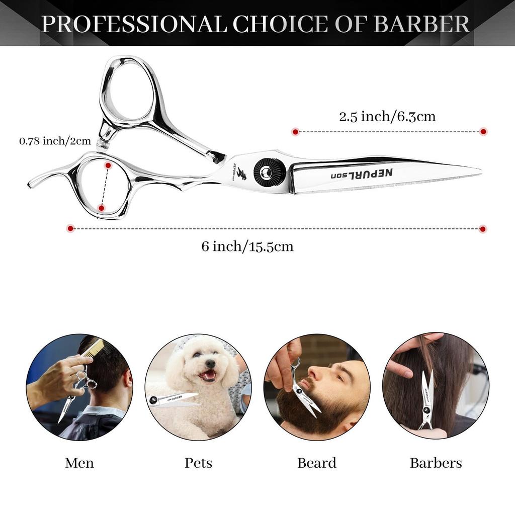6-inch Napson Black Gem Double-Sided Sword Hairdressing Shears