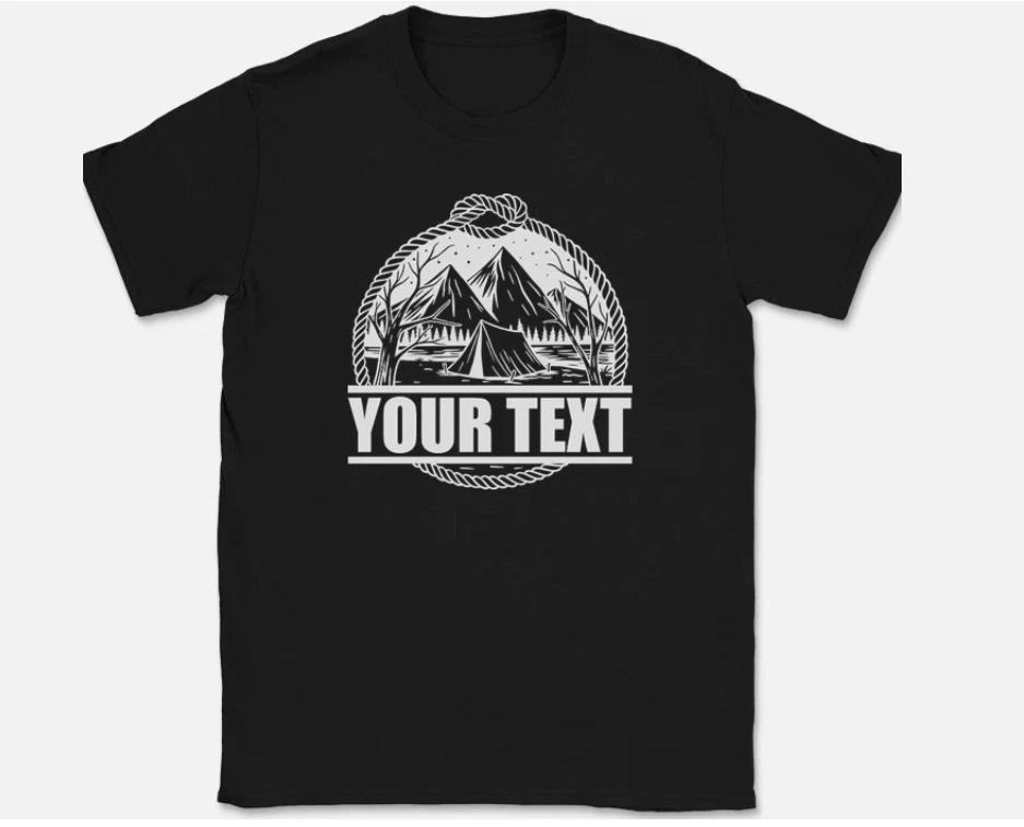 Camping Custom Your Text Personalized T-T-Shirt Family Group Vacation Trip Tee L