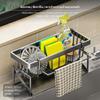 Kitchen Sink Organizer Rack, Sponge Holder, Carbon Steel NoDrill Shelf, Spacesaving Counter Storage